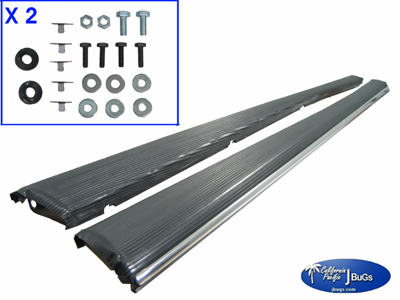 VW Running Boards,  Left &  Right, Heavy Duty, With Molding & Rubber Mat, Pair, Made In Mexico